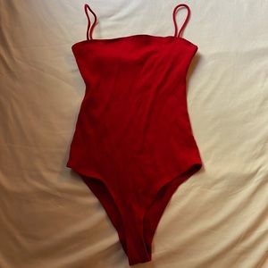 Reformation Jeans Red Bodysuit